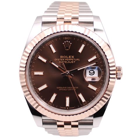 rolex date just chocolate dial|rolex datejust 41mm 126331.